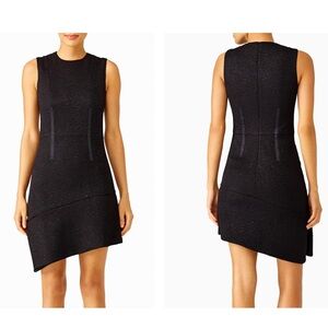 CARVEN Black Asymmetrical Fluid Dress
